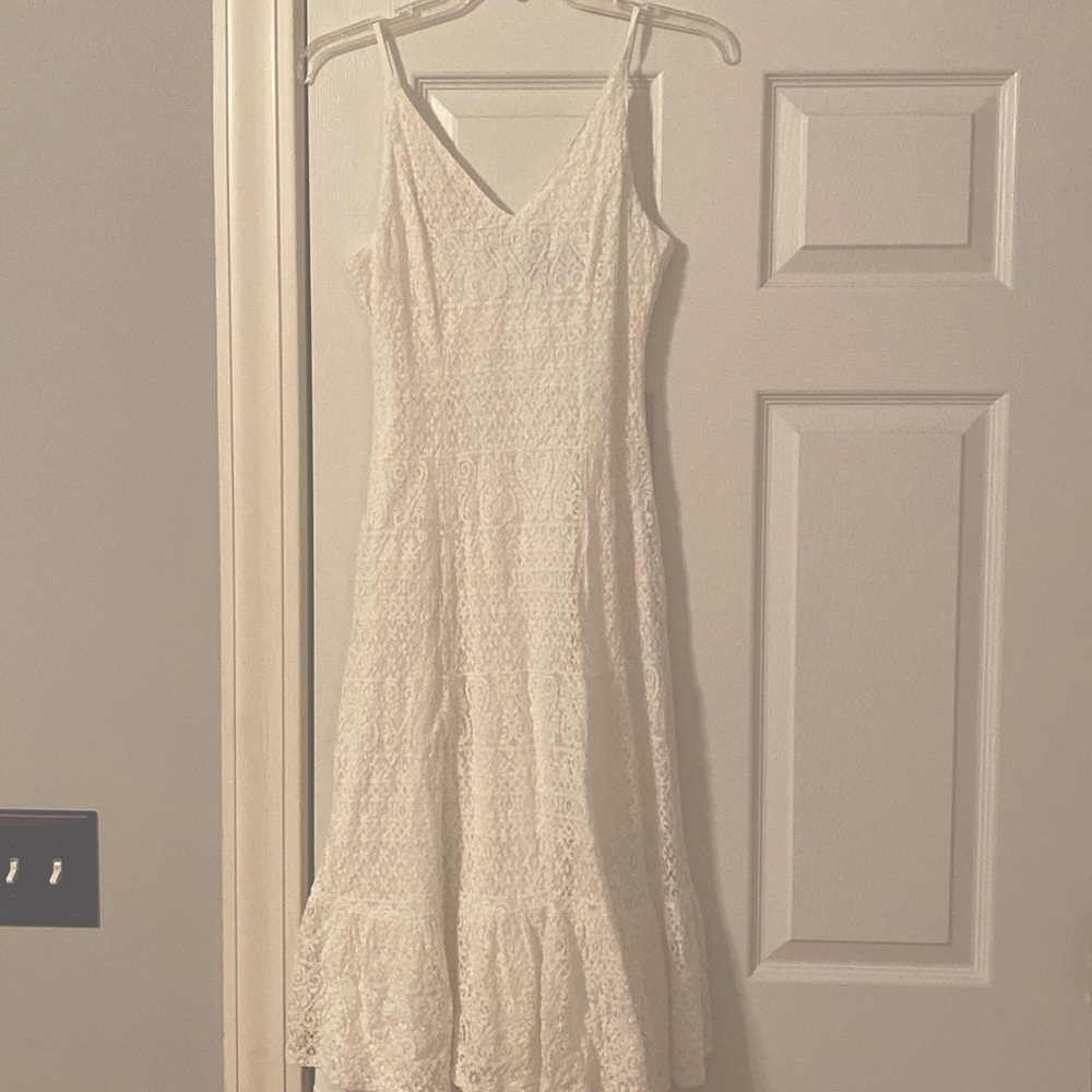 Lulus Size Small White Lace Midi